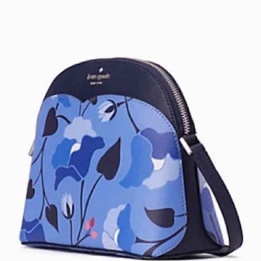 KATE SPADE Blue Floral Payton Dome Crossbody Perfect Summer Bag. NWT - Picture 6 of 16
